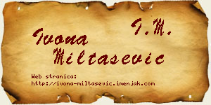 Ivona Miltašević vizit kartica